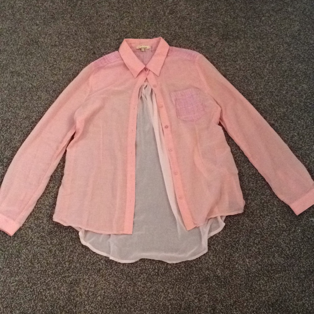 Light weight see through button up